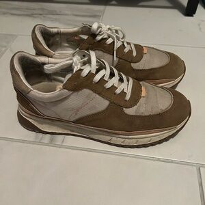 Stylish Mustard and Cream Sneakers